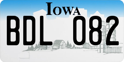 IA license plate BDL082