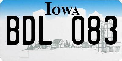 IA license plate BDL083