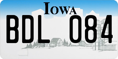 IA license plate BDL084