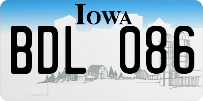 IA license plate BDL086