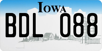 IA license plate BDL088