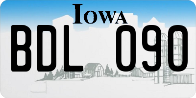 IA license plate BDL090