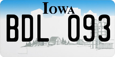 IA license plate BDL093
