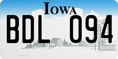 IA license plate BDL094
