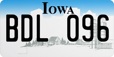 IA license plate BDL096