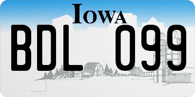 IA license plate BDL099