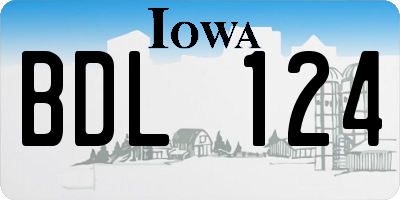 IA license plate BDL124