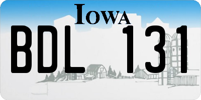 IA license plate BDL131