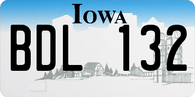 IA license plate BDL132