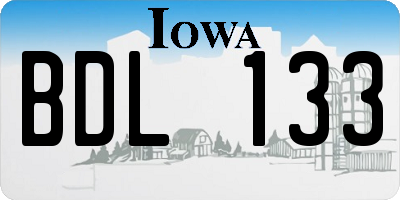 IA license plate BDL133