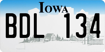 IA license plate BDL134