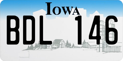 IA license plate BDL146