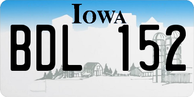 IA license plate BDL152