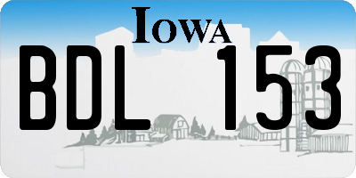 IA license plate BDL153