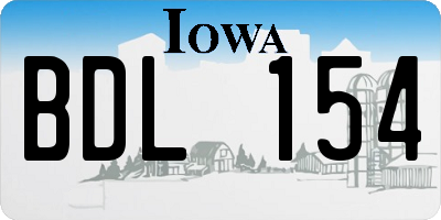 IA license plate BDL154