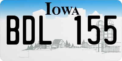 IA license plate BDL155