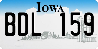 IA license plate BDL159