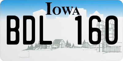 IA license plate BDL160
