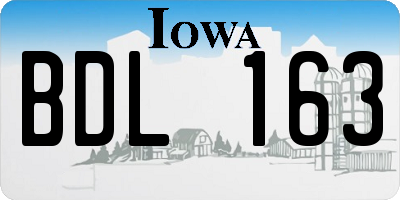 IA license plate BDL163