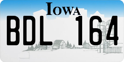 IA license plate BDL164