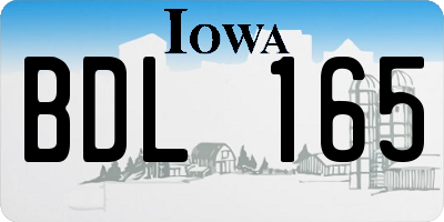 IA license plate BDL165