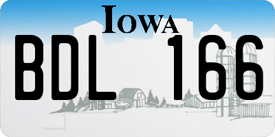 IA license plate BDL166