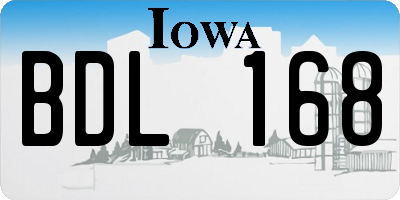 IA license plate BDL168