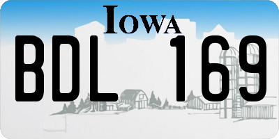 IA license plate BDL169