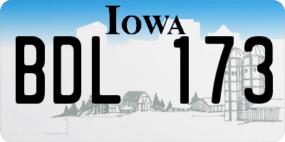 IA license plate BDL173