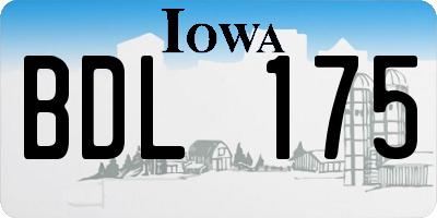 IA license plate BDL175