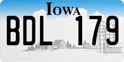 IA license plate BDL179