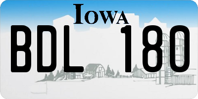 IA license plate BDL180