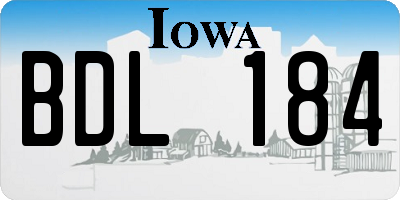 IA license plate BDL184