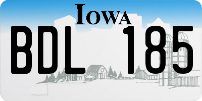 IA license plate BDL185