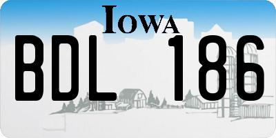 IA license plate BDL186