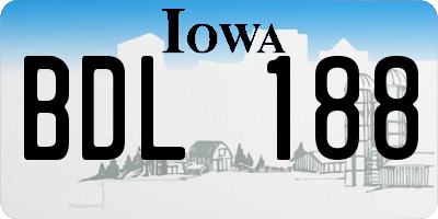IA license plate BDL188