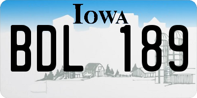 IA license plate BDL189