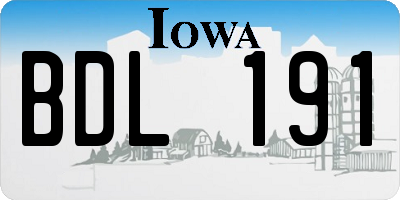 IA license plate BDL191