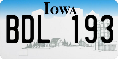 IA license plate BDL193