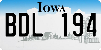 IA license plate BDL194