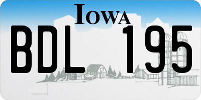 IA license plate BDL195