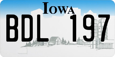IA license plate BDL197