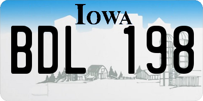IA license plate BDL198