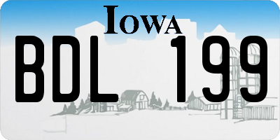 IA license plate BDL199
