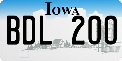 IA license plate BDL200