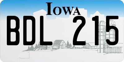 IA license plate BDL215