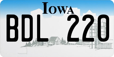 IA license plate BDL220