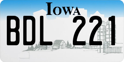 IA license plate BDL221