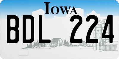 IA license plate BDL224