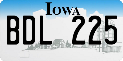 IA license plate BDL225